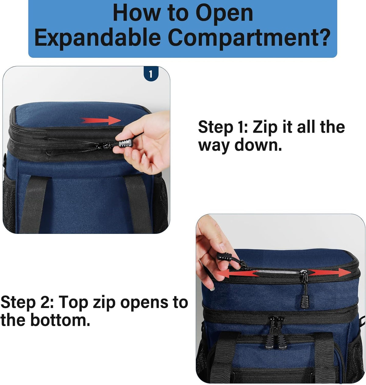 Tactical Expandable Lunch Box Men 2 Layer Cooler Bag 20 Cans Black