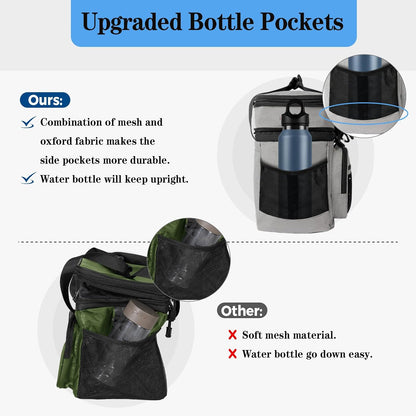 Tactical Expandable Lunch Box Men 2 Layer Cooler Bag 20 Cans Black