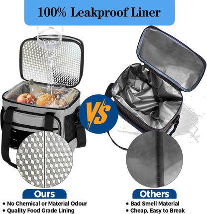 Tactical Expandable Lunch Box Men 2 Layer Cooler Bag 20 Cans Black