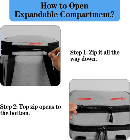 Tactical Expandable Lunch Box Men 2 Layer Cooler Bag 20 Cans Black