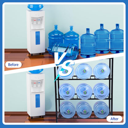 5 Gallon Water Jug Rack 5 Gallon Water Jug Holder Water Jug Holder Stand Heavy Duty Water Bottle Organizer Storage Rack Accessory for Home Room Kitchen (4 Tiers)