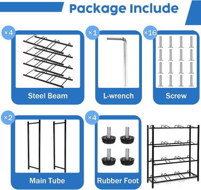 5 Gallon Water Jug Rack 5 Gallon Water Jug Holder Water Jug Holder Stand Heavy Duty Water Bottle Organizer Storage Rack Accessory for Home Room Kitchen (4 Tiers)