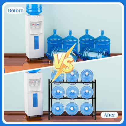 5 Gallon Water Jug Rack 5 Gallon Water Jug Holder Water Jug Holder Stand Heavy Duty Water Bottle Organizer Storage Rack Accessory for Home Room Kitchen (4 Tiers)