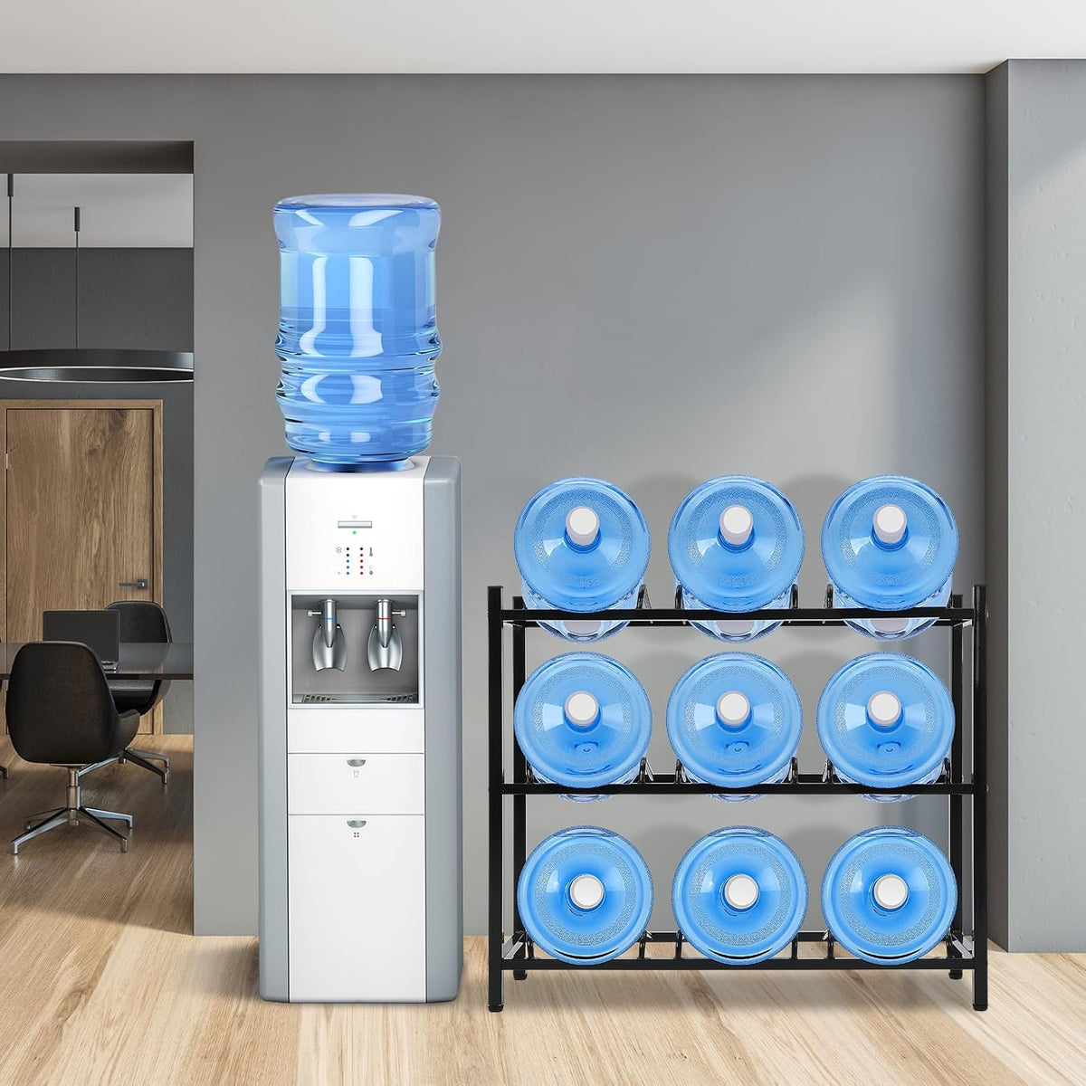 5 Gallon Water Jug Rack 5 Gallon Water Jug Holder Water Jug Holder Stand Heavy Duty Water Bottle Organizer Storage Rack Accessory for Home Room Kitchen (4 Tiers)