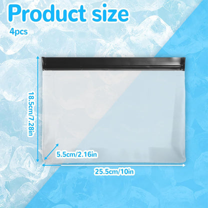 4 pcs Clear Leak Proof Freezer Bag Reusable Ice Storage Bags Durable Ice Cube Storage Bags Freezer Holder Container with Secure Zip Seal Close for Travel Food Whiskey Bourbon Cocktails