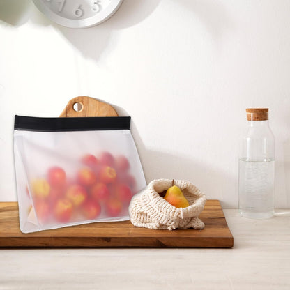 4 pcs Clear Leak Proof Freezer Bag Reusable Ice Storage Bags Durable Ice Cube Storage Bags Freezer Holder Container with Secure Zip Seal Close for Travel Food Whiskey Bourbon Cocktails