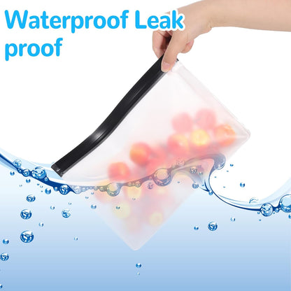 4 pcs Clear Leak Proof Freezer Bag Reusable Ice Storage Bags Durable Ice Cube Storage Bags Freezer Holder Container with Secure Zip Seal Close for Travel Food Whiskey Bourbon Cocktails