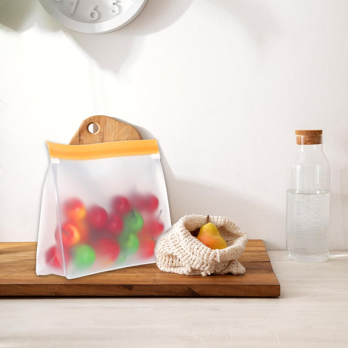 4 pcs Clear Leak Proof Freezer Bag Reusable Ice Storage Bags Durable Ice Cube Storage Bags Freezer Holder Container with Secure Zip Seal Close for Travel Food Whiskey Bourbon Cocktails