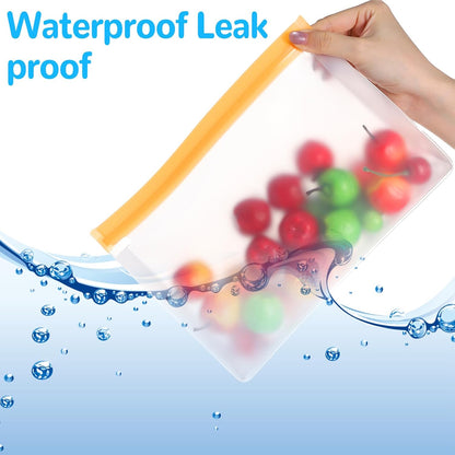 4 pcs Clear Leak Proof Freezer Bag Reusable Ice Storage Bags Durable Ice Cube Storage Bags Freezer Holder Container with Secure Zip Seal Close for Travel Food Whiskey Bourbon Cocktails