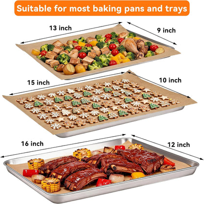 400PCS Parchment Paper Baking Sheets, 12"x16" Unbleached Precut Half Parchment Paper for Baking, Non-Stick Baking Paper for Baking, Grillin, Steaming Bread Cookies, Oven, Air Fryer, Microwave