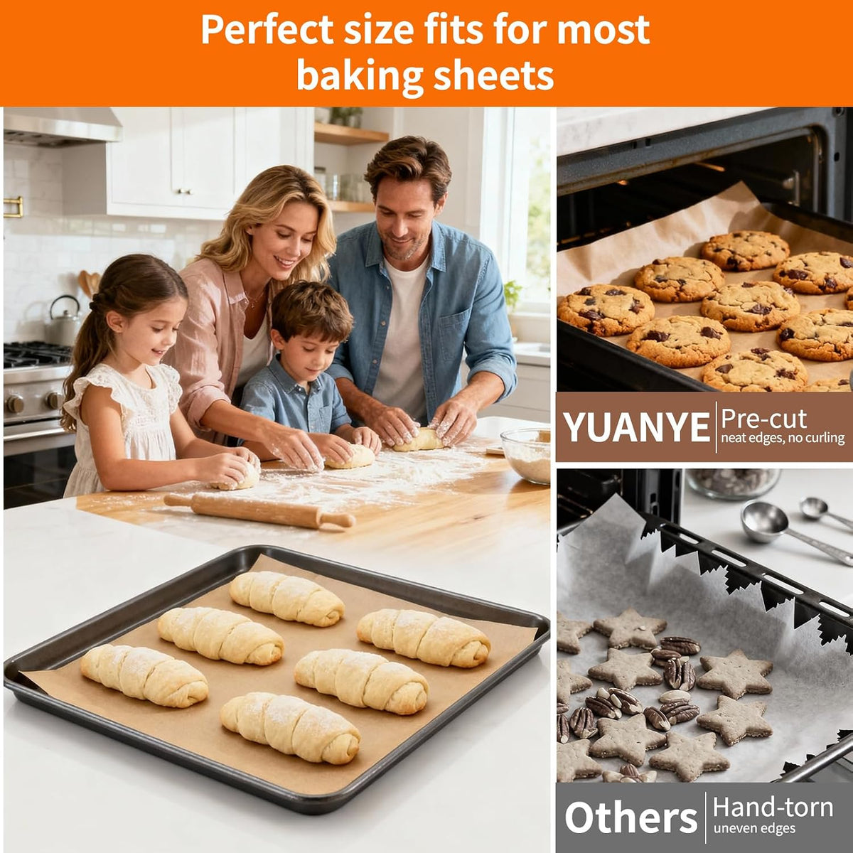 400PCS Parchment Paper Baking Sheets, 12"x16" Unbleached Precut Half Parchment Paper for Baking, Non-Stick Baking Paper for Baking, Grillin, Steaming Bread Cookies, Oven, Air Fryer, Microwave