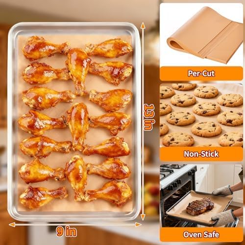 400PCS Parchment Paper Baking Sheets, 12"x16" Unbleached Precut Half Parchment Paper for Baking, Non-Stick Baking Paper for Baking, Grillin, Steaming Bread Cookies, Oven, Air Fryer, Microwave