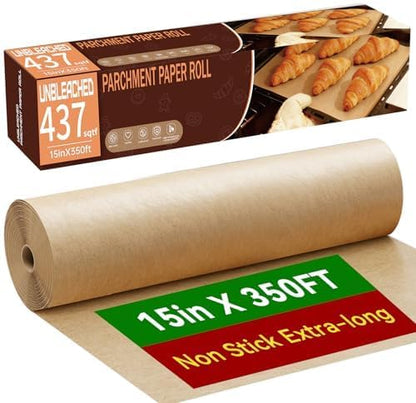 400PCS Parchment Paper Baking Sheets, 12"x16" Unbleached Precut Half Parchment Paper for Baking, Non-Stick Baking Paper for Baking, Grillin, Steaming Bread Cookies, Oven, Air Fryer, Microwave