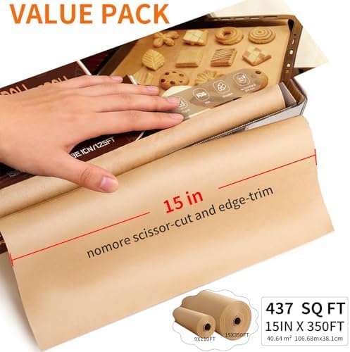 400PCS Parchment Paper Baking Sheets, 12"x16" Unbleached Precut Half Parchment Paper for Baking, Non-Stick Baking Paper for Baking, Grillin, Steaming Bread Cookies, Oven, Air Fryer, Microwave