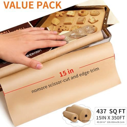 400PCS Parchment Paper Baking Sheets, 12"x16" Unbleached Precut Half Parchment Paper for Baking, Non-Stick Baking Paper for Baking, Grillin, Steaming Bread Cookies, Oven, Air Fryer, Microwave