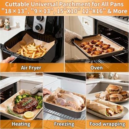 400PCS Parchment Paper Baking Sheets, 12"x16" Unbleached Precut Half Parchment Paper for Baking, Non-Stick Baking Paper for Baking, Grillin, Steaming Bread Cookies, Oven, Air Fryer, Microwave