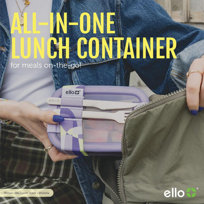 Lunch Stack Bento Box Plastic Food Containers, 2 Pack, Blueberry