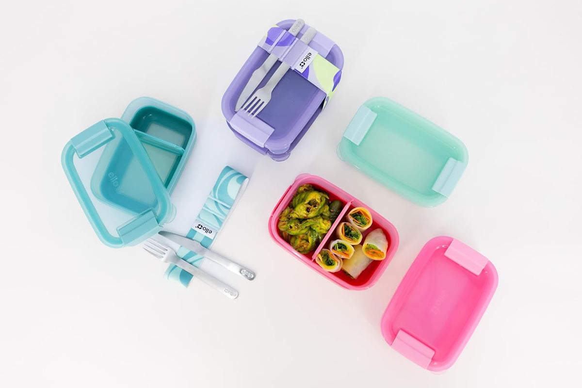 Lunch Stack Bento Box Plastic Food Containers, 2 Pack, Blueberry