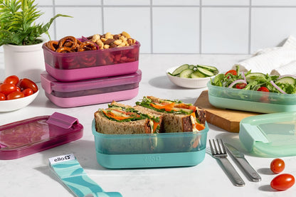 Lunch Stack Bento Box Plastic Food Containers, 2 Pack, Blueberry