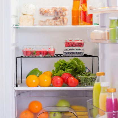 Expandable Kitchen Cabinet Organizer Stainless Steel Shelf Silver | Adjustable from 12.8 to 22.8 Inches Rustproof with Anti-Slip Feet for Pantry Bathroom Closet and Countertop Organization