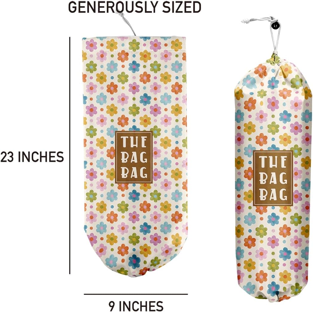 Plastic Bag Organizer, Shopping Bag holder, Wall Mount Plastic Bags Holders for grocery bags, Kitchen Washable Storage Dispenser, Carrier Storage Organizer Extra Large(23" x 9")