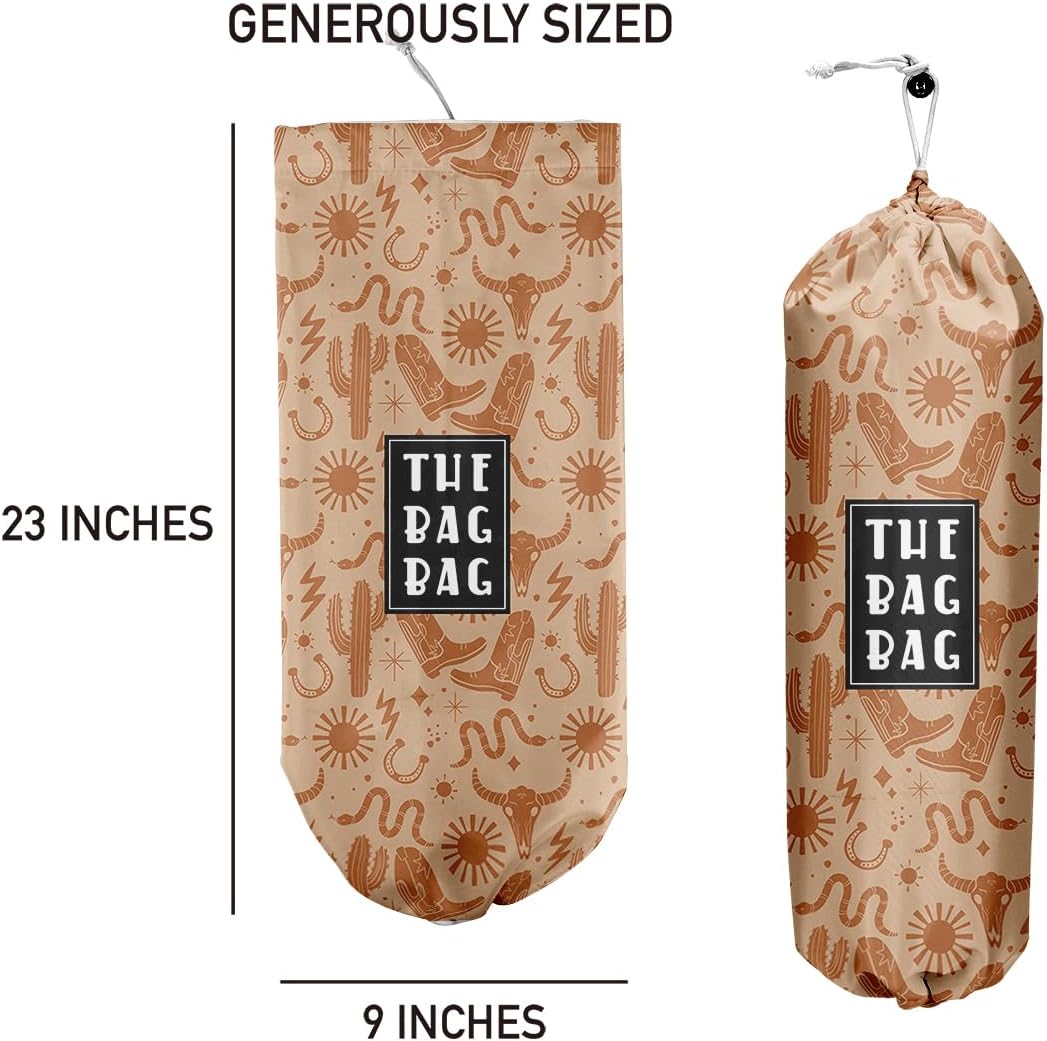 Plastic Bag Organizer, Shopping Bag holder, Wall Mount Plastic Bags Holders for grocery bags, Kitchen Washable Storage Dispenser, Carrier Storage Organizer Extra Large(23" x 9")