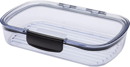 Progressive Prokeeper + Deli Storage Set: Air-Tight Silicone Sealed Containers w Grooved Bottom, Dry Erase Lid, BPA-Free, Stackable, Keeps Meats & Cheeses Fresh Longer, 3-Piece Set (1.65L, .69L, 1.6L)