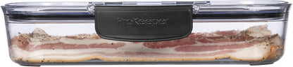 Progressive Prokeeper + Deli Storage Set: Air-Tight Silicone Sealed Containers w Grooved Bottom, Dry Erase Lid, BPA-Free, Stackable, Keeps Meats & Cheeses Fresh Longer, 3-Piece Set (1.65L, .69L, 1.6L)