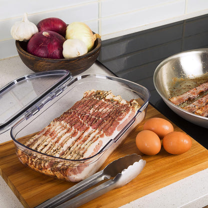 Progressive Prokeeper + Deli Storage Set: Air-Tight Silicone Sealed Containers w Grooved Bottom, Dry Erase Lid, BPA-Free, Stackable, Keeps Meats & Cheeses Fresh Longer, 3-Piece Set (1.65L, .69L, 1.6L)