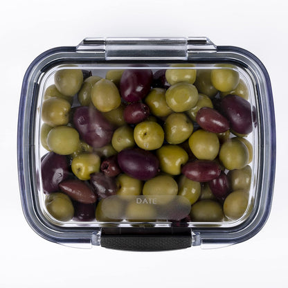 Progressive Prokeeper + Deli Storage Set: Air-Tight Silicone Sealed Containers w Grooved Bottom, Dry Erase Lid, BPA-Free, Stackable, Keeps Meats & Cheeses Fresh Longer, 3-Piece Set (1.65L, .69L, 1.6L)