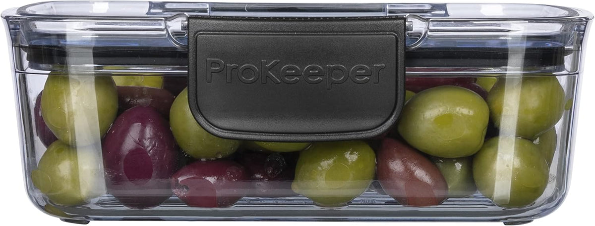 Progressive Prokeeper + Deli Storage Set: Air-Tight Silicone Sealed Containers w Grooved Bottom, Dry Erase Lid, BPA-Free, Stackable, Keeps Meats & Cheeses Fresh Longer, 3-Piece Set (1.65L, .69L, 1.6L)