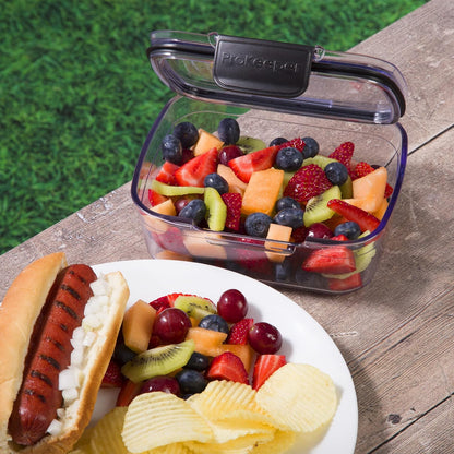 Progressive Prokeeper + Deli Storage Set: Air-Tight Silicone Sealed Containers w Grooved Bottom, Dry Erase Lid, BPA-Free, Stackable, Keeps Meats & Cheeses Fresh Longer, 3-Piece Set (1.65L, .69L, 1.6L)