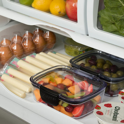 Progressive Prokeeper + Deli Storage Set: Air-Tight Silicone Sealed Containers w Grooved Bottom, Dry Erase Lid, BPA-Free, Stackable, Keeps Meats & Cheeses Fresh Longer, 3-Piece Set (1.65L, .69L, 1.6L)