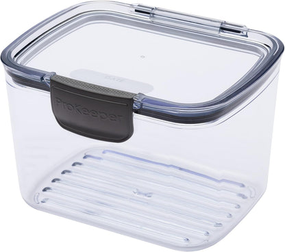 Progressive Prokeeper + Deli Storage Set: Air-Tight Silicone Sealed Containers w Grooved Bottom, Dry Erase Lid, BPA-Free, Stackable, Keeps Meats & Cheeses Fresh Longer, 3-Piece Set (1.65L, .69L, 1.6L)