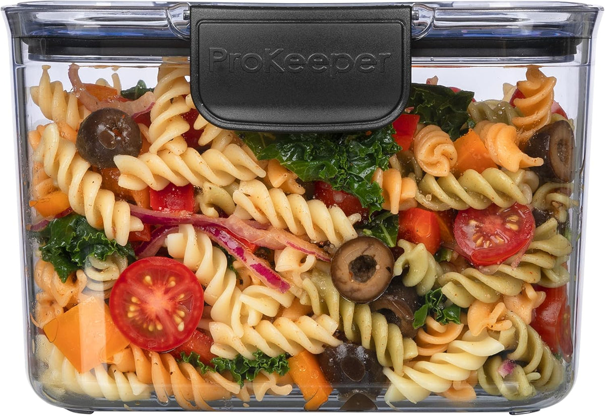 Progressive Prokeeper + Deli Storage Set: Air-Tight Silicone Sealed Containers w Grooved Bottom, Dry Erase Lid, BPA-Free, Stackable, Keeps Meats & Cheeses Fresh Longer, 3-Piece Set (1.65L, .69L, 1.6L)