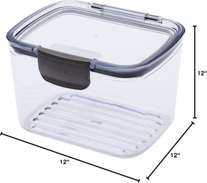 Progressive Prokeeper + Deli Storage Set: Air-Tight Silicone Sealed Containers w Grooved Bottom, Dry Erase Lid, BPA-Free, Stackable, Keeps Meats & Cheeses Fresh Longer, 3-Piece Set (1.65L, .69L, 1.6L)