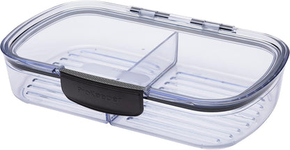 Progressive Prokeeper + Deli Storage Set: Air-Tight Silicone Sealed Containers w Grooved Bottom, Dry Erase Lid, BPA-Free, Stackable, Keeps Meats & Cheeses Fresh Longer, 3-Piece Set (1.65L, .69L, 1.6L)