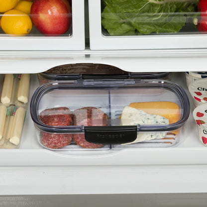 Progressive Prokeeper + Deli Storage Set: Air-Tight Silicone Sealed Containers w Grooved Bottom, Dry Erase Lid, BPA-Free, Stackable, Keeps Meats & Cheeses Fresh Longer, 3-Piece Set (1.65L, .69L, 1.6L)