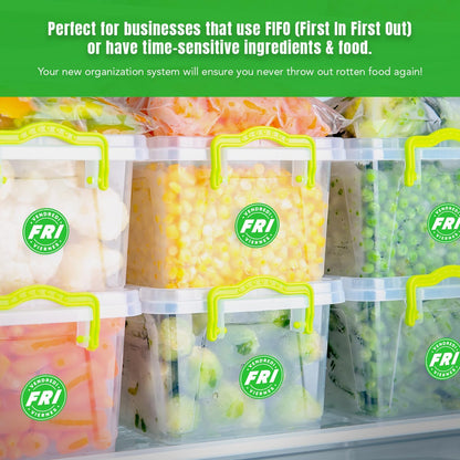 Day of Week Labels for Restaurant, 7000 Day Dots, Food Date Stickers 3/4 in