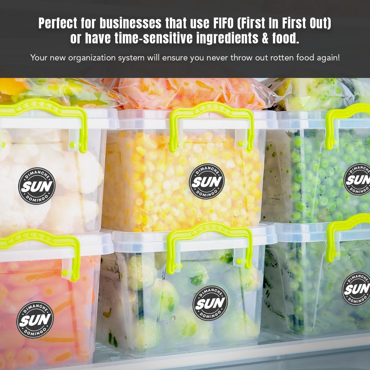 Day of Week Labels for Restaurant, 7000 Day Dots, Food Date Stickers 3/4 in
