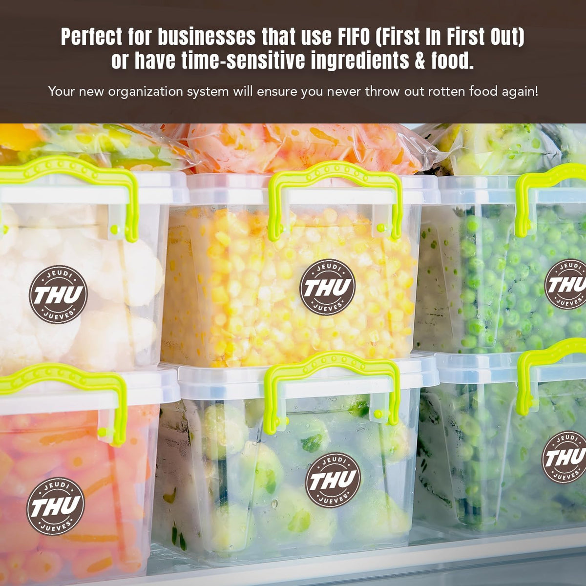 Day of Week Labels for Restaurant, 7000 Day Dots, Food Date Stickers 3/4 in