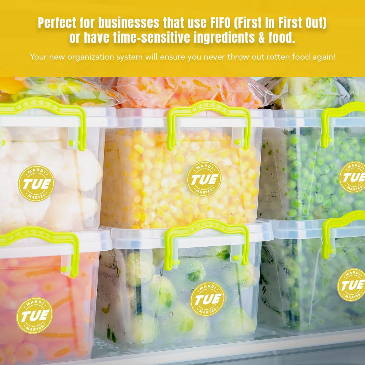 Day of Week Labels for Restaurant, 7000 Day Dots, Food Date Stickers 3/4 in