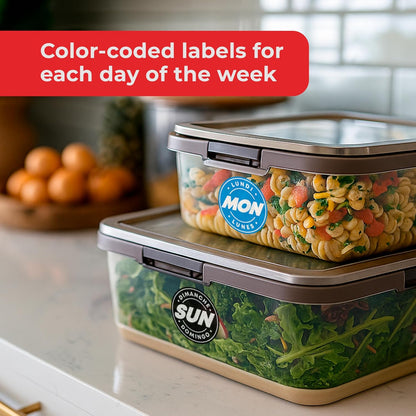Day of Week Labels for Restaurant, 7000 Day Dots, Food Date Stickers 3/4 in