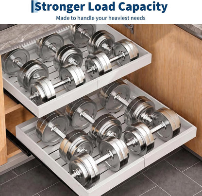 2 Pack Pull Out Cabinet Organizers, Expandable 12.2"-18.9" Width