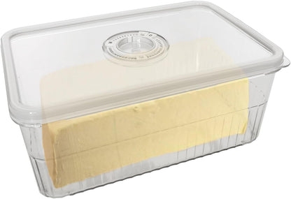 Cheese Container with Airtight Lid and Time Recording - Fridge Cheese Saver 丨NOT DISHWASHER SAFE 丨