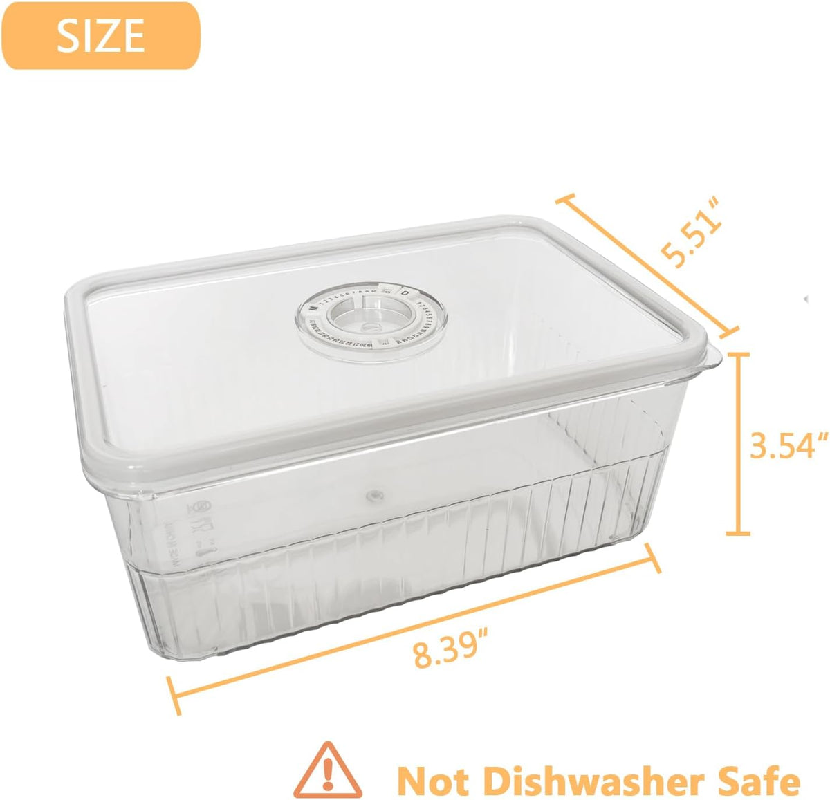Cheese Container with Airtight Lid and Time Recording - Fridge Cheese Saver 丨NOT DISHWASHER SAFE 丨
