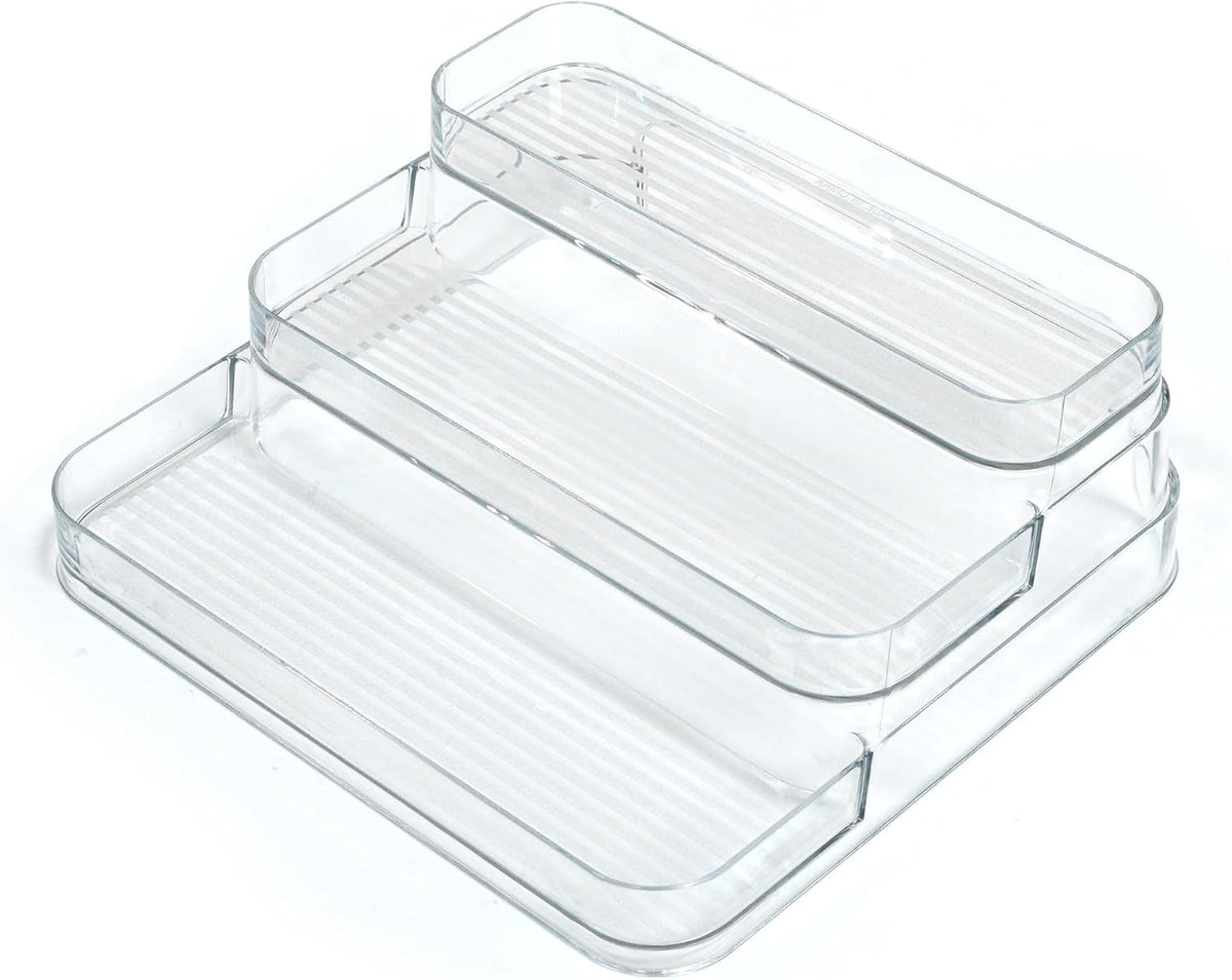 3-Tier Acrylic Spice Rack Organizer for Cabinet and Kitchen – Cabinet & Countertop Storage for Spices, Seasonings, Pantry, Perfume & Medicine (1 Pack)