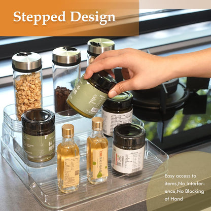 3-Tier Acrylic Spice Rack Organizer for Cabinet and Kitchen – Cabinet & Countertop Storage for Spices, Seasonings, Pantry, Perfume & Medicine (1 Pack)