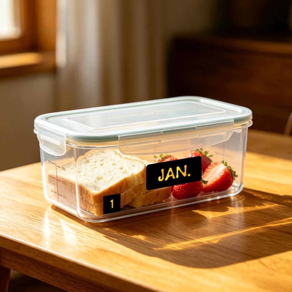 200 Pcs Kitchen Pantry Label Stickers, Black Preprinted Food Storage Jar Labels Self-Adhesive PVC Waterproof Spice and Pantry Organization Stickers for Containers, 0.75 x 1.58 Inch