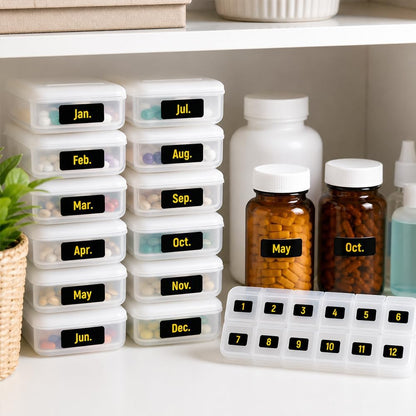 200 Pcs Kitchen Pantry Label Stickers, Black Preprinted Food Storage Jar Labels Self-Adhesive PVC Waterproof Spice and Pantry Organization Stickers for Containers, 0.75 x 1.58 Inch